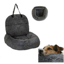 (L) Pelsbarn Protective Dog Bed for Car,Calming Dog Bed for Car,Washable Dog Seat