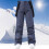 (M, Blue) Dark Blue Winter Outdoor Straps Ski Pants. 1