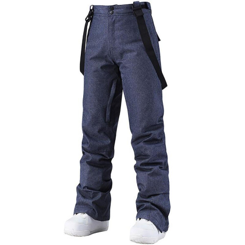 (M, Blue) Dark Blue Winter Outdoor Straps Ski Pants. 2