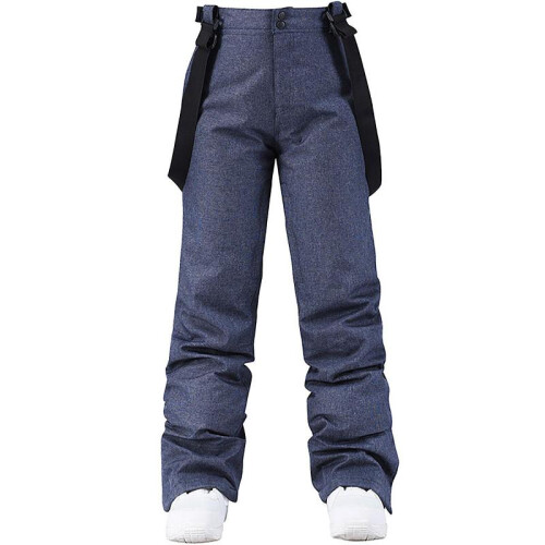 (M, Blue) Dark Blue Winter Outdoor Straps Ski Pants. 1