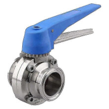 Butterfly Valve with Blue Trigger Handle Stainless Steel 304 Tri-clamp (1.5 Inch Tri Clamp Butterfl