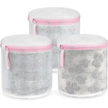 (Pink) 3pcs Laundry Mesh Bag Bra Wash Bag, Bra Laundry Bags With Zips, Reuse Washing Machine Bag For Lingerie, Underwear, Delicates