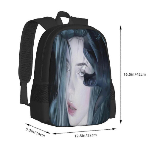 Billie Eilish Backpack Large Capacity Laptop Bag Lightweight Adjustable Straps Casual Large Capacity 1