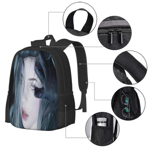 Billie Eilish Backpack Large Capacity Laptop Bag Lightweight Adjustable Straps Casual Large Capacity 2
