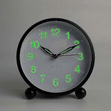 Silent Alarm Clock - Non Ticking Analog Alarm Clocks with Warm Light - Minimalistic Round