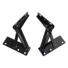 2 Pieces 80 Degree Foldable Lifting Bracket, Furniture Storage Rack Hinges, Black