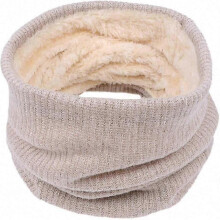 (B-khaki) Infinity Scarf Winter Double-Layer Neck Warmer Knit Fleece Lined Circle Loop Scarves Gifts Premium