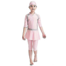 (6-7 Years, pink) Girls Children Muslim Swimwear Islamic Swimwear Gentle Skin Burkini Swimwear Beachwear