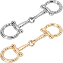 2 Pcs Horsebit Silk Scarf Buckle, Metal Scarf Rings, Horsebit Clasp, Simple Scarf Ring for Women (Gold+Silver)