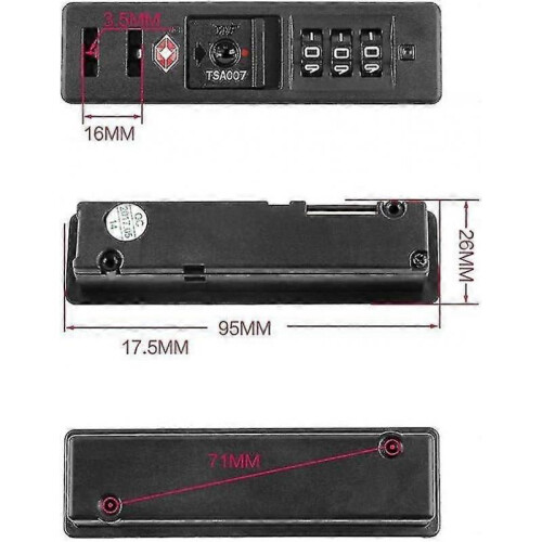 Portable Code Lock Pc Luggage Lock Built In Sunk Lock Anti Theft Combination Lock SX 1
