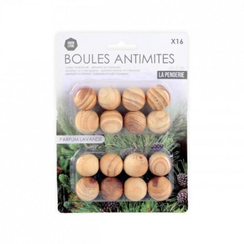 16pcs Cedar Wood Balls Moth Repellent with Lavender Scent