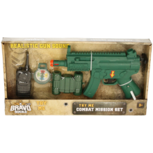 Combat Mission Play Set for Kids with Toy Gun Binoculars Radio and Compass