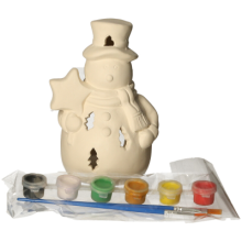 Paint Your Own Ceramic Snowman Candle Holder Christmas Craft Kit for Kids 8 Plus