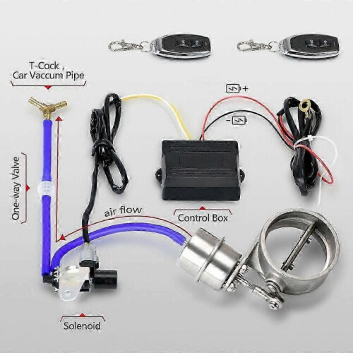 Car Wireless Remote Vacuum Exhaust Shut-Off Valve Vacuum Exhaust Pipe Valve Controller Set Suitable 1