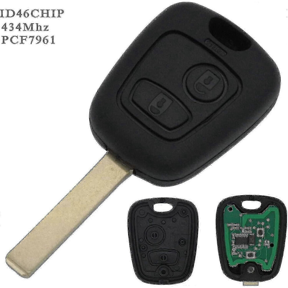 (As Show, One Size) 2023,Complete Key With Electronics To Be Programmed Plip Peugeot 107 207 307 407 106 206 306 406 Cit 4631898222289