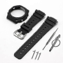 (For GA 2100  GA 2110, Black Black) Suitable For Silicone Watch Strap For Casioak Ga2100 Ga2110 Rubber Case Bezel Quality And Replaceme