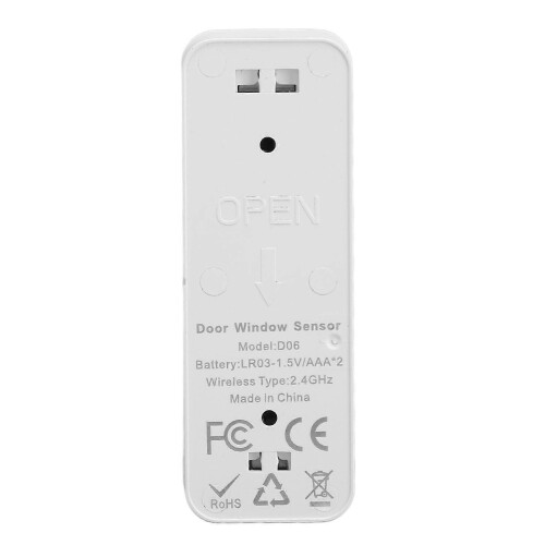 (As show, One size) Door Window Sensor Quick Response Data Storage Voice Operation Red LED Door Alarm 1