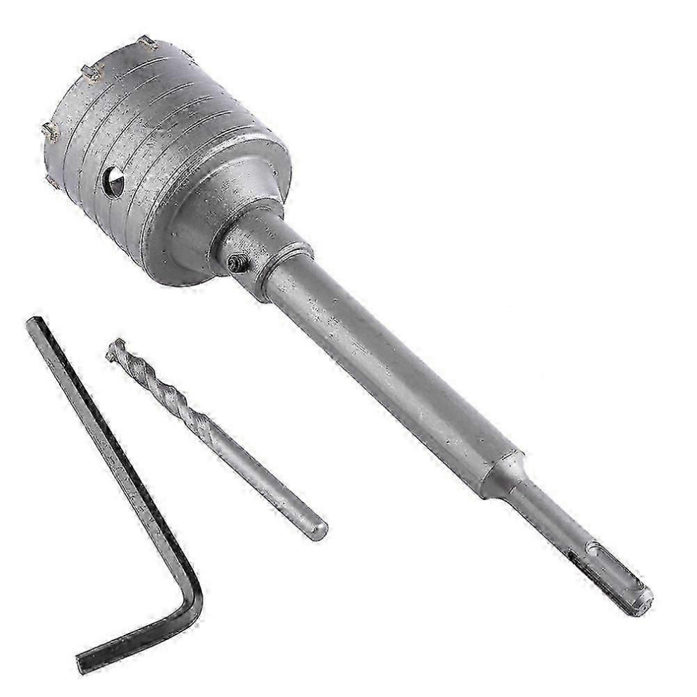 (As Show, One Size) 65Mm Concrete Drill Bit Wall Hole Saw Cutter Set Brick Cement Stone 200Mm Rod With Wrench 4631898203523