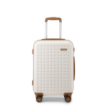 (cream and brown, 24) 20+24+28Inch Hard Shell ABS Suitcase Hand Luggage & Travel Bags