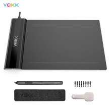 (As show, One size) VEIKK S640 Graphics Drawing Tablet 6 x 4 Inch Active Area 8192 Levels Pressure Art Graphics Tablet with Battery-free Stylus 8 Pen Nibs Compatible with