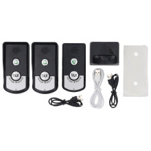 (As show, One size) Wireless Voice Intercom Doorbell 410 To 490MHz IP54 Waterproof 1000m Distance Home Doorbell Intercom Kit Black