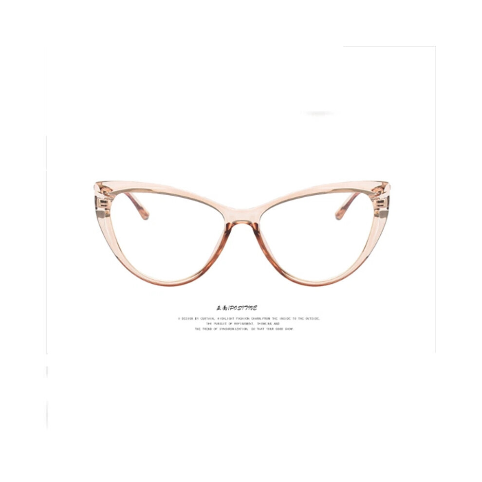 (Brown, +0.50 strength) Blue Light Blocking Cat Eye Reading Glasses acrylic high definition lenses New