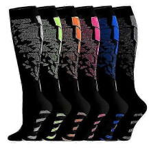 (L*XL, One size) 6 Pairs Copper Compression Socks for Women & Men