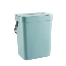 (As show, One size) 3L Kitchen Compost Bin Kitchen Waste Bin Household Hanging Trash Cans with Lid ,Blue