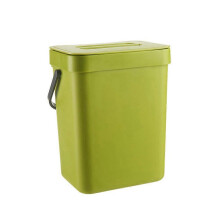 (As show, One size) 3L Kitchen Compost Bin Kitchen Waste Bin Household Hanging Trash Cans with Lid ,Green