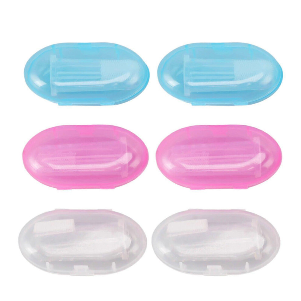 Kikidex (As Show, One Size) 6Pcs Infant Finger Toothbrush Safe And Gentle Silicone Baby Toothbrush Set For Early Oral Hygiene Training