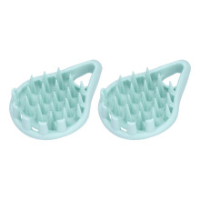 (As show, One size) 2 Packs Hair Scalp Massager Shampoo Brush Silicone Bristles Hair Scrubber Massager Hair Care Tools for Remove DandruffBlue Green