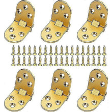 (As show, One size) Folding table hinges, brass hinges, 6 pieces flat hinge folding connector furniture assembly folding folding flap zinc alloymm--d