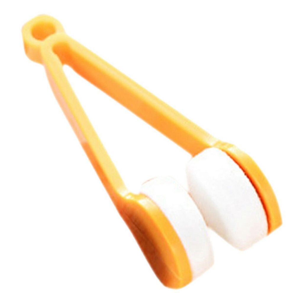 Kikidex Orange (As Show, One Size) Portable Eyeglass Cleaner Brush Soft Sun Glasses Cleaning Clip Eyeglasses Cleaning Tool For Outdoor