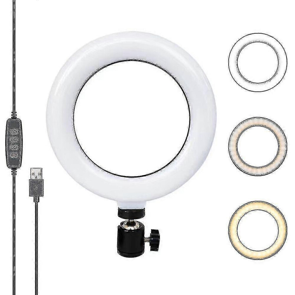 (As Show, One Size) 6'' Selfie Ring With Stand - Video Conference Ing, Webcam With 3 Modes, 10 Brightness Levels, For L Light 6902676381855