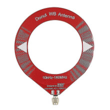 (As show, One size) 10kHz-180MHz Mini Loop Antenna All Band Coverage Ring Donut Antenna Supports Shortwave/Medium Wave SDR for Radio Red