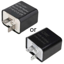 (As show, One size) 2 Pin Motorcycle Led Flasher Relay Adjustable Freauency Led Turn Signal Blinker