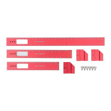(As show, One size) 3PCS Woodworking Ruler Adjustable Slider Angle Gauge Aluminum Pocket Ruler for Marking Locating Measuring 16cm 20cm 30cm