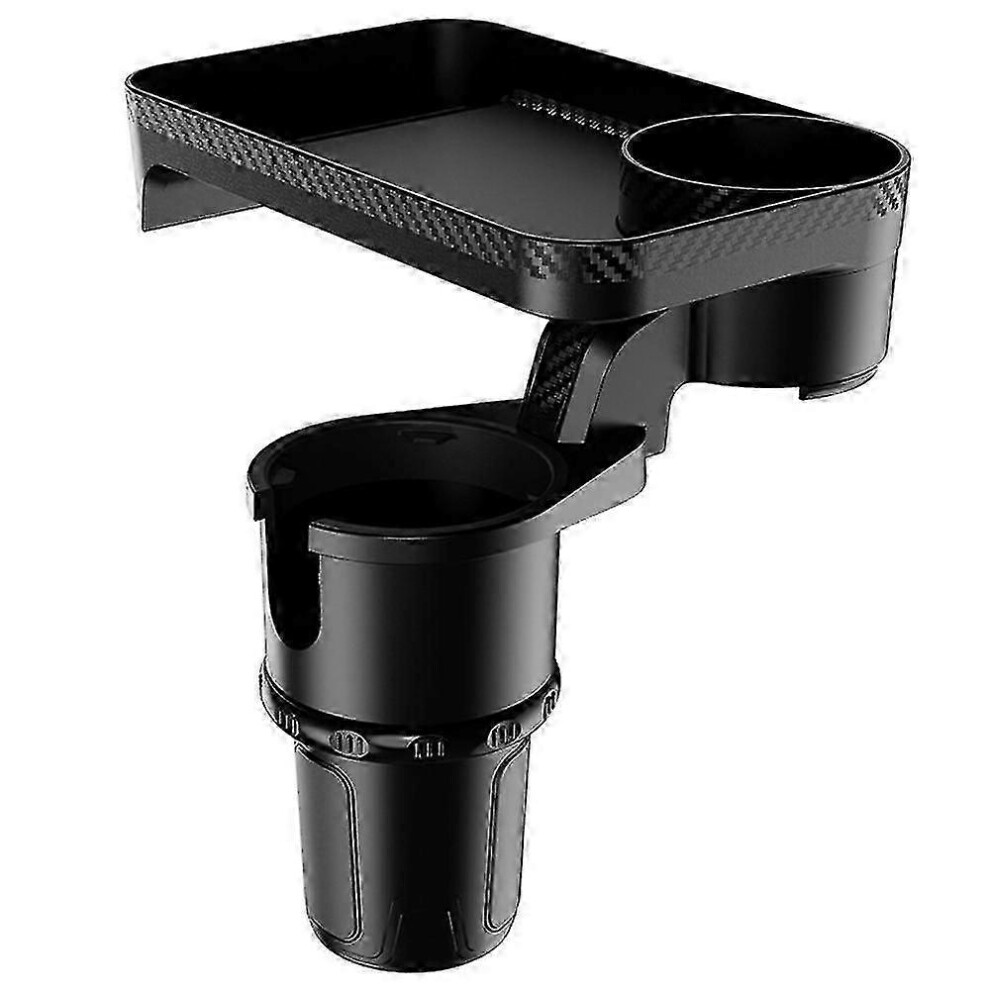 (As show, One size) 2In1 Car Multi-Function Tray Water Cup Holder Cup Holder Extender 360 Degree Rotating Dinner Plate