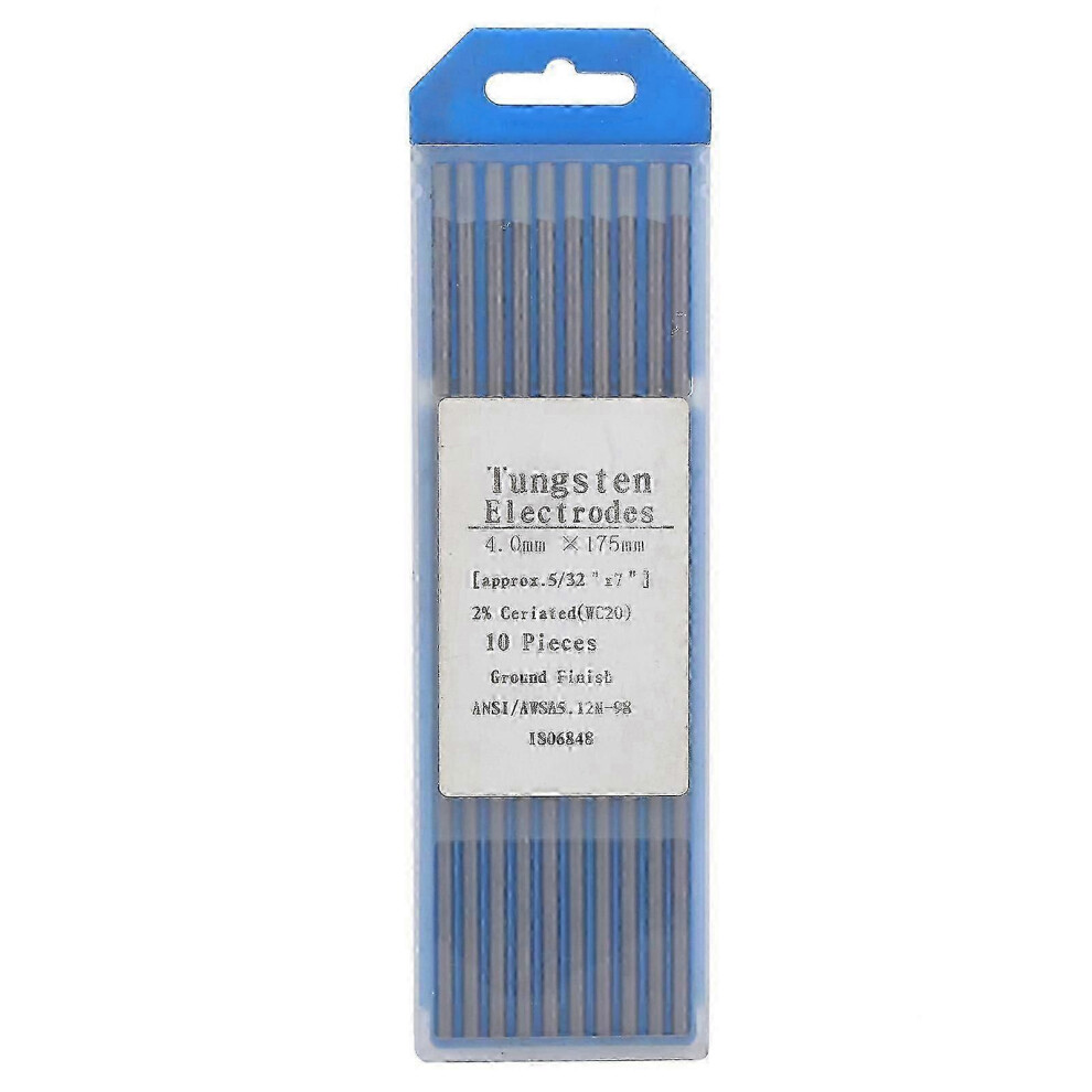 (As Show, One Size) 10Pcs Cerium Tungsten Electrodes Tig Welding Argon Arc Needle Grey Head Wc20 4X175mm 4631898214987