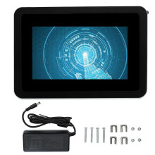 (As show, One size) 7in LED Industrial Panel PC 10 Points Capacitive Touch Screen IP65 WIFI Embedded Panel Computer AC100240V
