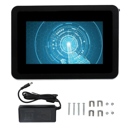 (As show, One size) 7in LED Industrial Panel PC 10 Points Capacitive Touch Screen IP65 WIFI Embedded Panel Computer AC100240V
