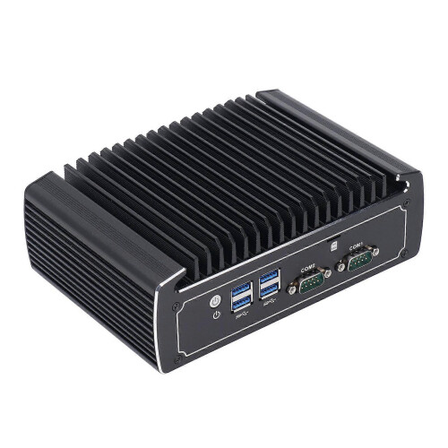 (As show, One size) Fanless Embedded Industrial Computer Multifunctional Quad Core Industrial PC 100240V EU Plug 2