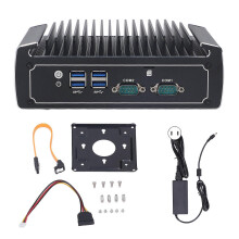 (As show, One size) Fanless Embedded Industrial Computer Multifunctional Quad Core Industrial PC 100240V US Plug