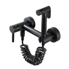 (As show, One size) Black Bidet Sprayer Bidet Shower Faucet Solid Brass Toilet Faucet Set