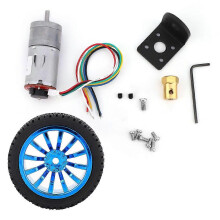 (As show, One size) DIY Encoder Gear Motor with Mounting Bracket 65mm Wheel Kit for Smart Car Robot DC6V
