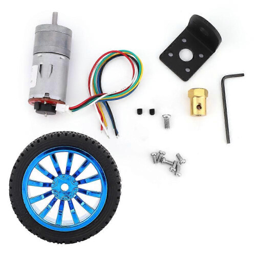 (As show, One size) DIY Encoder Gear Motor with Mounting Bracket 65mm Wheel Kit for Smart Car Robot DC6V