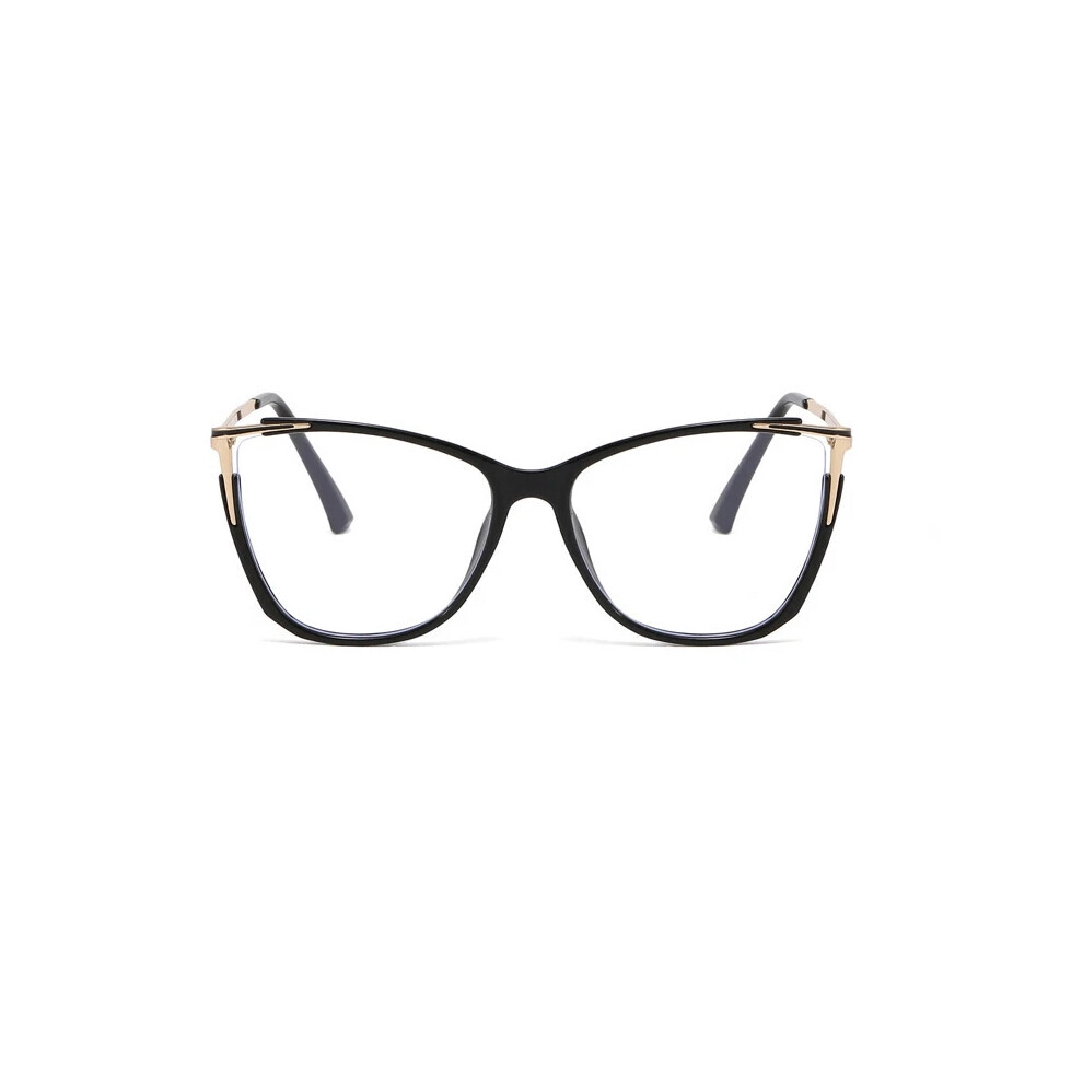 Black/Blue/Light (, =+2.50 Strength) Stylish Cat Eye Anti Reading Glasses Clear Lens New