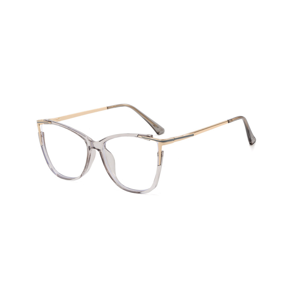 Gray/Blue/Light (, =+5.00 Strength) Stylish Cat Eye Anti Reading Glasses Clear Lens New