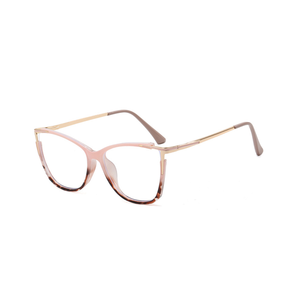 (Pink&Leopard, =+5.50 strength) Stylish Cat Eye Anti Blue Light Reading Glasses Clear lens New-image-OPC-PHJM6BB-NEW