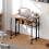 Homcom (Brown) HOMCOM 80 cm Foldable Computer Desk on Wheels for Small Spaces 1